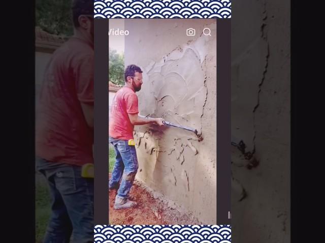 Amazing wall plastering work #youtubeshorts #youtubeshortsvideo