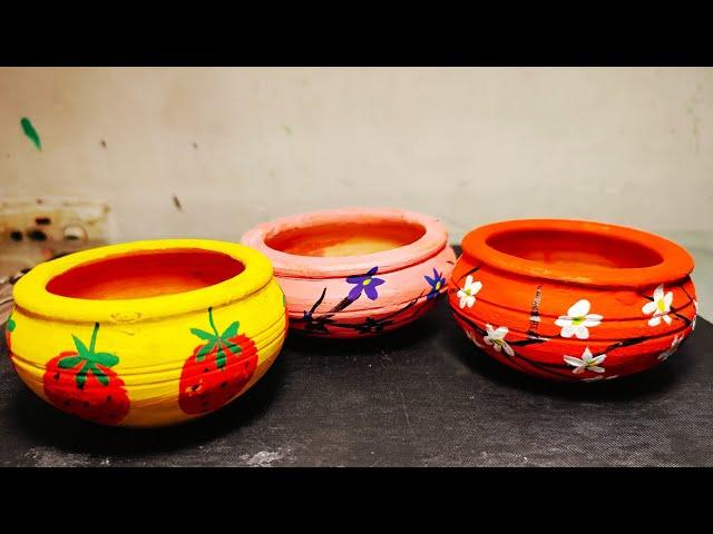 The Art of DIY Matki Cup Painting | painting tutorial for beginners || Brushes and Threads