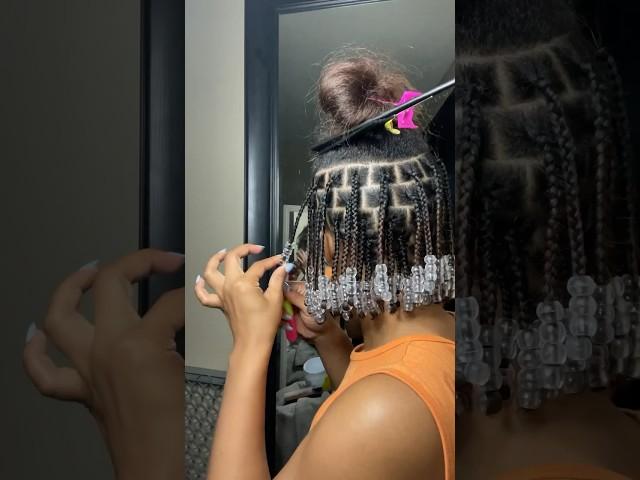 natural braid style with beads  #braids #plaits #naturalhairstyles