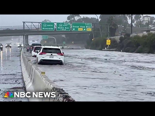 Unexpected flash floods in San Diego destroys homes, roads