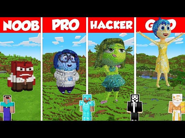 Inside Out 2 Statue Build Battle Challenge - Noob vs Pro vs Hacker vs God - Minecraft Animation