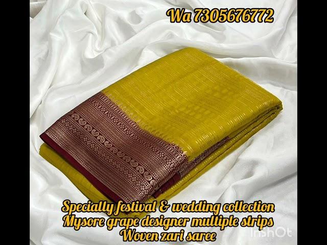 *Exclusive Mysore crepe jari weave *Specially Festival & Wedding Collections Price *2400 + S