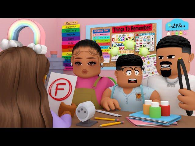 THE KIDS GOT THEIR REPORT CARDS!! *PARENT TEACHER CONFRENCE!!* | Bloxburg Family Roleplay