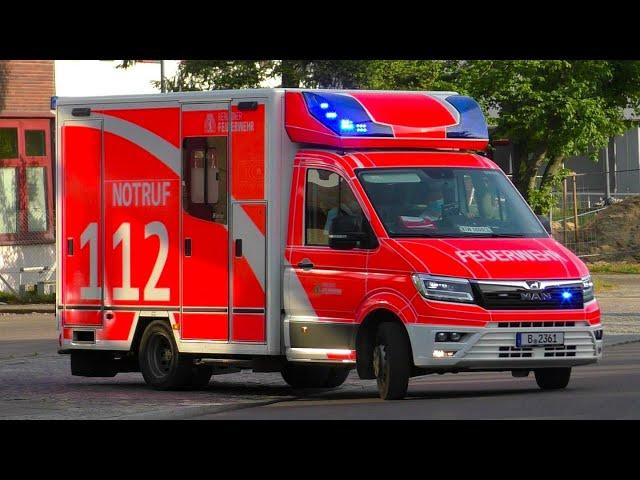 [MAN-TGE RTW als Reserve Fahrzeug] RTW-3600/1 auf Einsatzfahrt || Berliner Feuerwehr》Feuerwache 3600