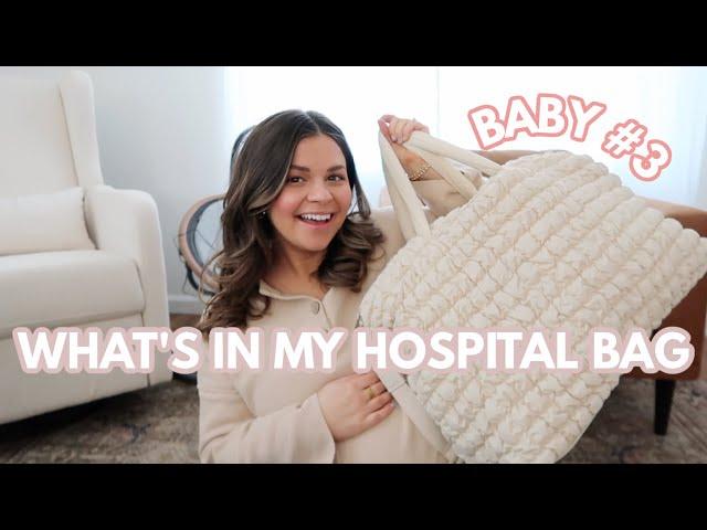 WHAT'S IN MY HOSPITAL BAG 2024 FOR BABY NUMBER THREE?! MOM AND BABY LABOR AND DELIVERY