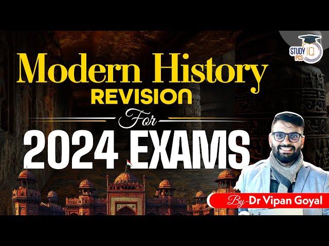 Modern History MCQs Revision Class By Dr Vipan Sir For All 2024 Exams |Modern History MCQs Marathon