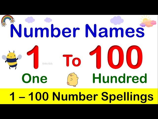 1 to 100 Number Spelling | Number Name 1 to 100 | Counting with spelling | 1-100 spelling in English