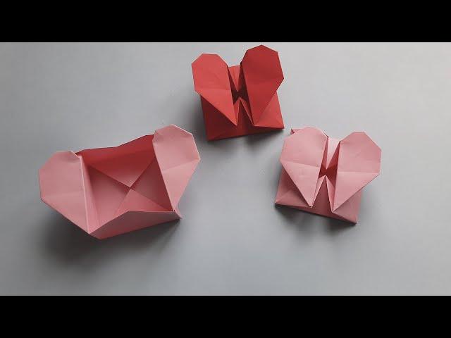 Коробочка сердечко из бумаги/Оригами коробочка/Валентинка