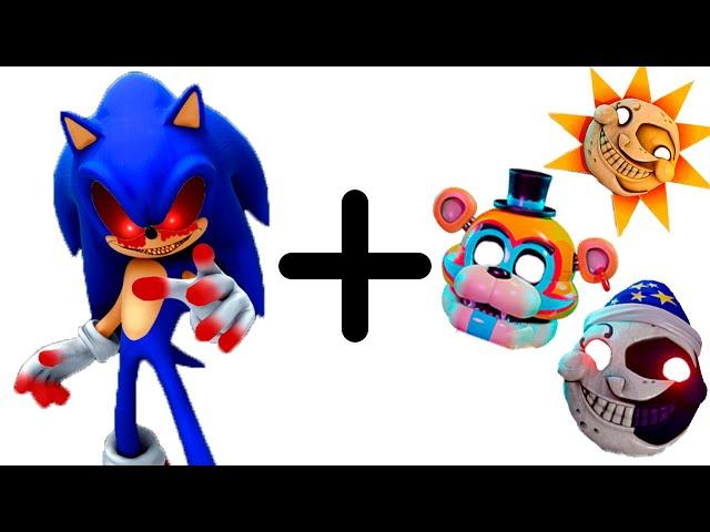 Sonic exe + 3 Fnaf masks = ??? | FNAF ANIMATION PART 100