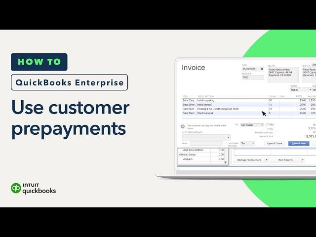 How to use prepayments in QuickBooks Desktop Enterprise