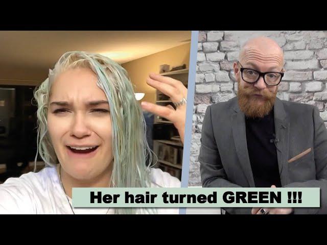 Her Hair turned GREEN - Hair Buddha reaction video #hair #beauty