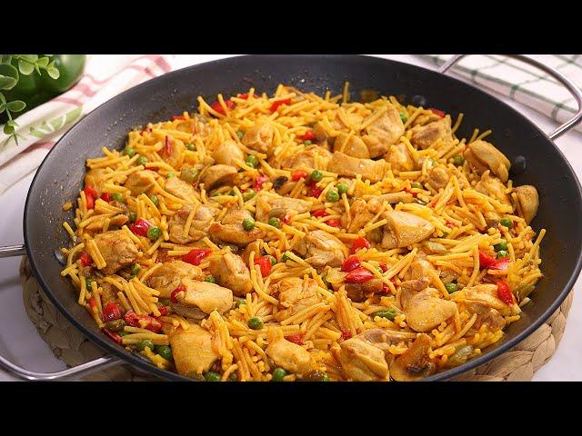 Chicken and Vegetable Fideuá - Easy and delicious recipe