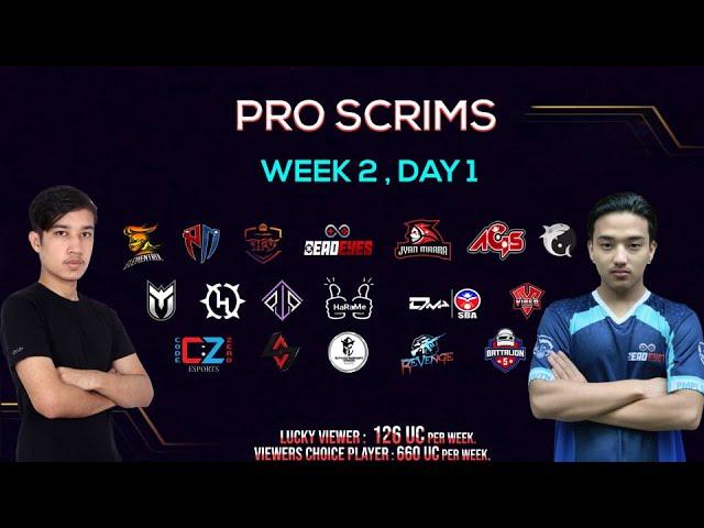 PRO SCRIMS | WEEK 2- DAY 1 FT:- ELEMENTRIX , DM4SBA , DE , JM , HYPE  . CASTER:- MSD GAMING NEPAL.