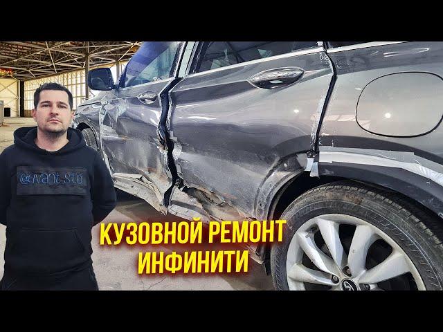 Кузовной ремонт Infiniti Подготовка, нанесение шпатлевки, выведение грунта, и цена работ. 