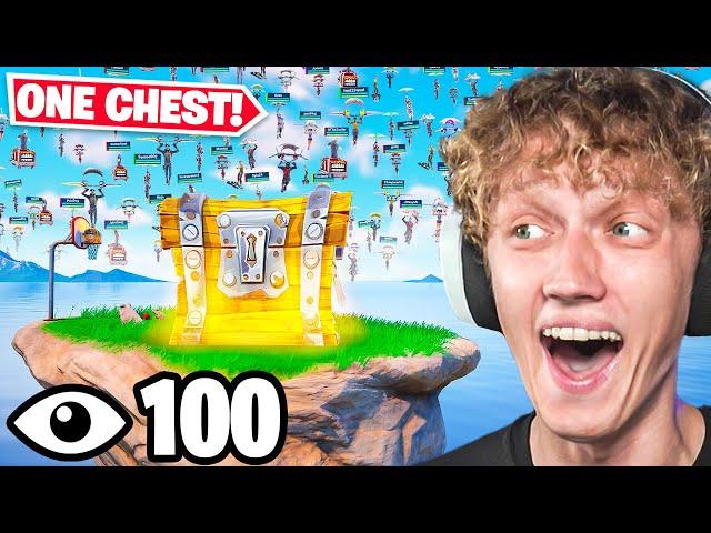 I Got 100 Players To Land At ONE CHEST In Season 2 Fortnite! (impossible)