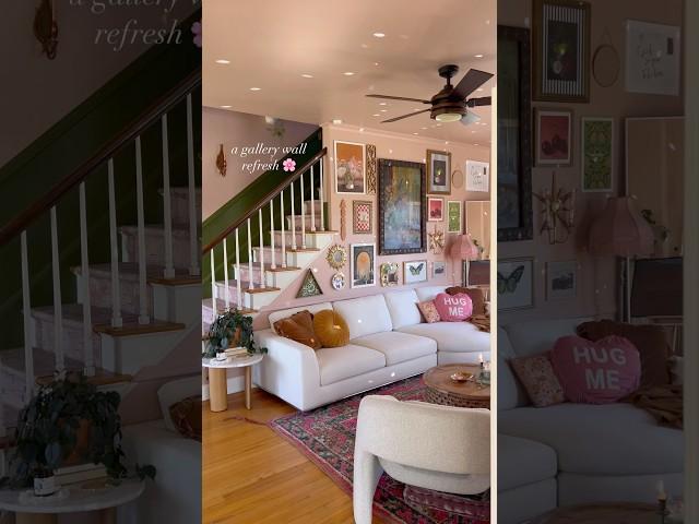 a closer look at the gallery wall update in the living room ️ #gallerywall #wallart #livingroom