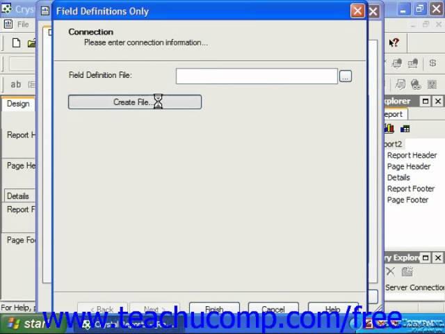 Crystal Reports Tutorial Field Definitions Only Business Objects Training Lesson 2.9