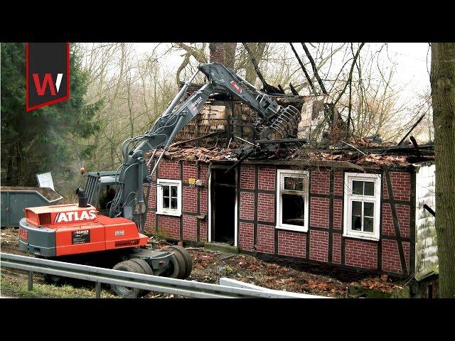 ATLAS 1604 Bagger reisst Haus ab - Tiefbau Wegener