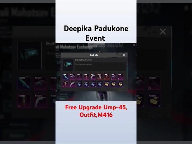 Deepika Padukone _ New Event BGMI  | Free Upgrade UMP-45,M416, Outfit  #bgmi #pubgmobile #shorts