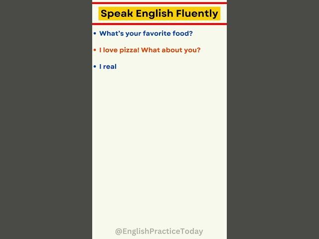 What’s Your Favorite Food? | Interactive English Conversation for Beginners, Speak English Fluently