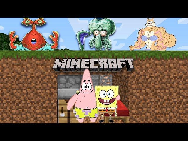 Minecraft Speedrunner VS Hunters - Compilation (SpongeBob & Patrick)