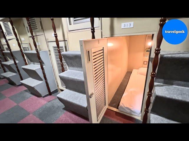 Trying $15 Private Solo Sleep Pod in Tokyo Japan | Capsule Hotel Block Room