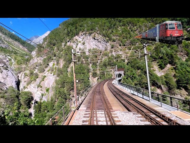  4K 2x  Basel - Kandersteg - Brig Re 6/6 cab ride [07.2020] Lötschberg führerstandsmitfahrt