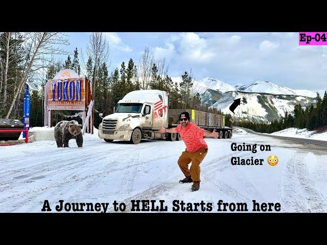 First time Crossing YUKON TERRITORY in Winter on Truck | No Network , Wildlife Danger