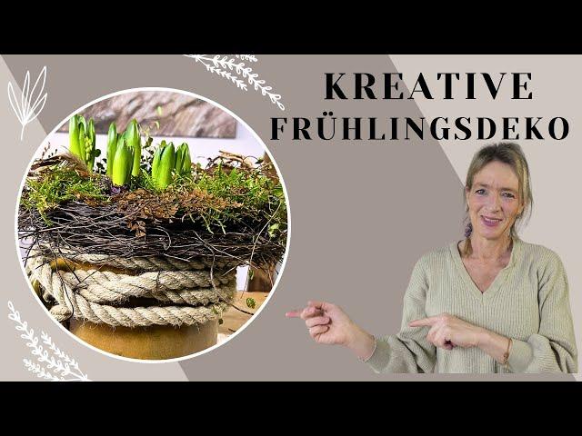 Kreative Frühlingsdeko Ideen mit Naturmaterialien | DIY Deko mit Tontopf, Seil & Frühblühern