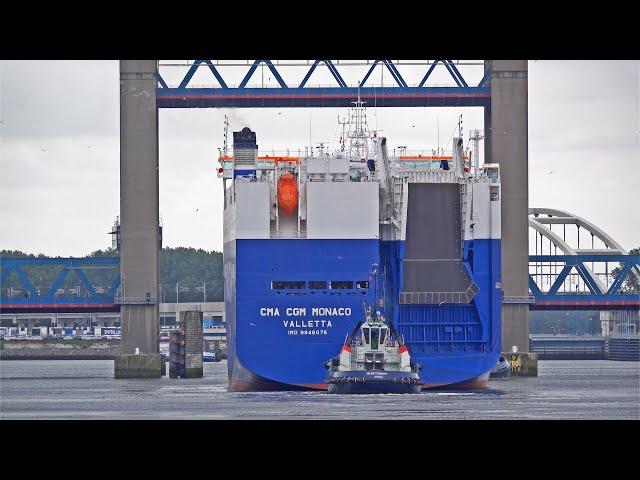 NEW LNG POWERED CMA CGM VEHICLE CARRIER ARRIVES AT THE PORT OF ROTTERDAM - 4K SHIPSPOTTING JULY 2024