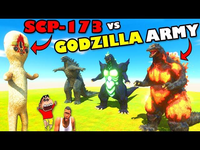 SCP-173 vs GODZILLA, POKEMON, BLACK MONSTER, RAINBOW FRIENDS and DRAGON BALL Z ARMY in ARBS Hindi