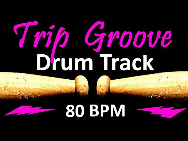 Trip Groove Drum Track 80 BPM Rock Drum Beat for Bass Guitar Backing Tracks, Drum Beats Instrumental