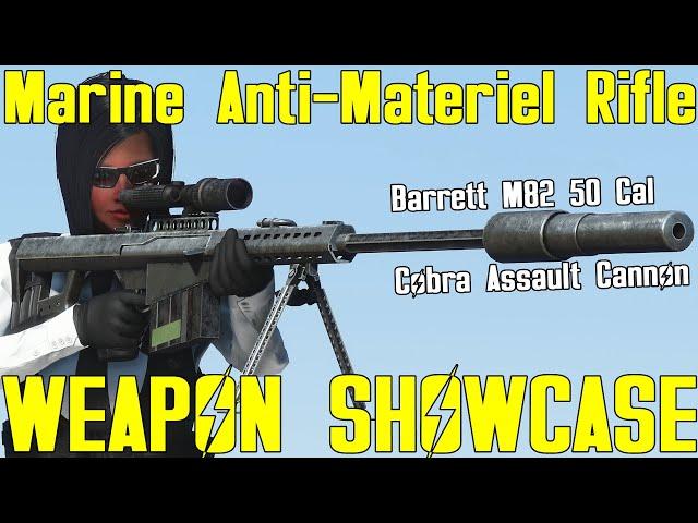 Fallout 4: Marine Anti-Materiel Rifle - Barrett M82 50 Cal - Weapon Mod Showcase