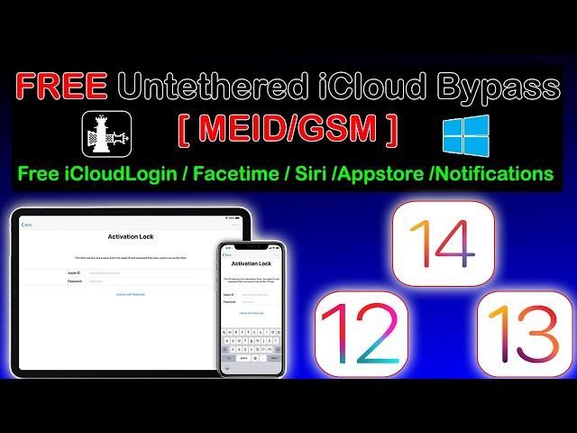 Free Untethered iCloud Bypass Windows MEID/GSM iOS14.3/13.7/12.5.1|iCloud/Facetime/Notification/Siri