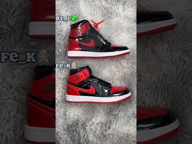 Real Vs Fake Patent Bred Jordan 1 ️ #sneakerhead #sneakers #viral