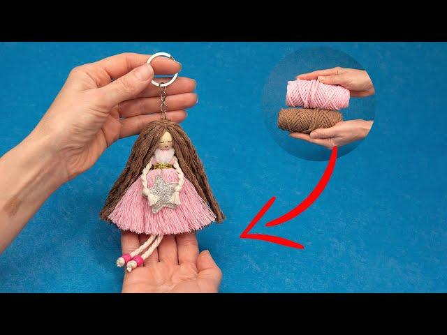 DIY a cute macrame doll keychain - it’s so simple!