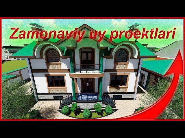 Zamonaviy uylar proekti  Ikki qavatli uy proekti