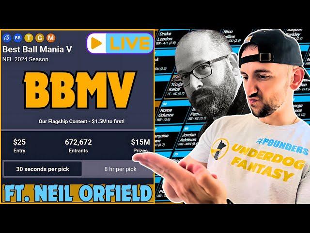 Best Ball Mania 5 ft. Neil Orfield | Underdog Fantasy Live Draft