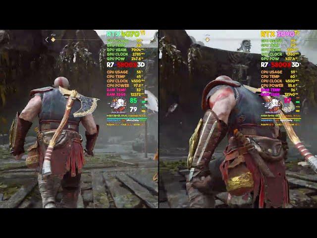 Palit RTX 4070 Ti GamingPro OC vs RTX 3090Ti | God of War | 4K ULTRA | R7-5800X3D