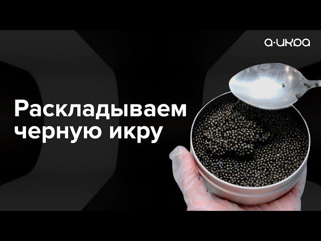 Как раскладывают черную икру в емкость 500 грамм / Черная икра #shorts