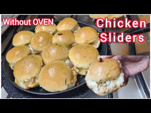 Chicken Sliders Recipe | Homemade Cheesy Chicken Sliders | Chicken Sliders Without Oven