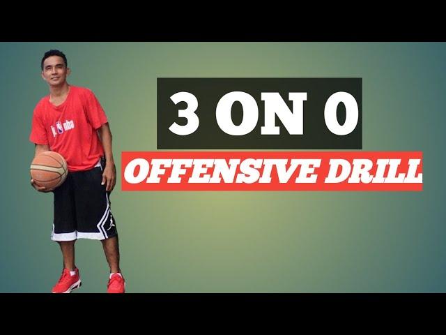 3 on 0 Offensive drill-Pass and cut,pass  screen away, screen away to pick and roll