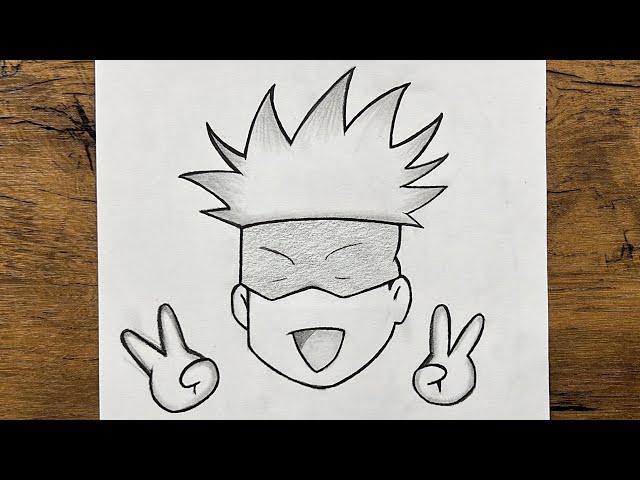 Easy gojo drawing for beginners | How to draw gojo satoru cutie step-by-step