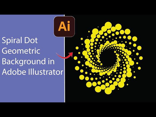 Spiral dot geometric background in illustrator