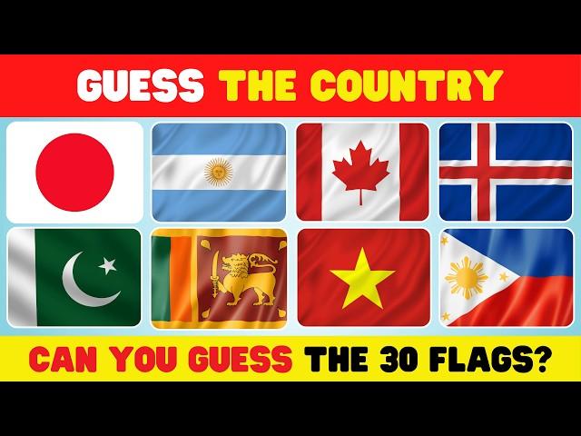 Guess the Country by the Flag Quiz - Guess the 30 Flags? #3 | Country Quiz | General Knowledge Quiz