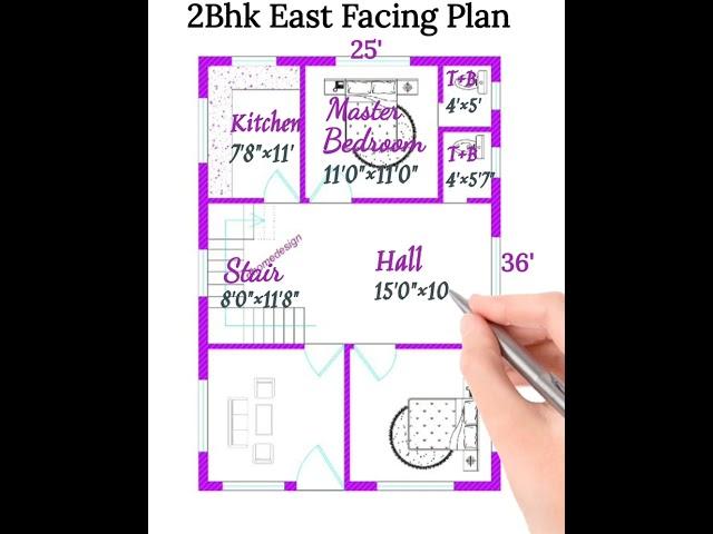 25'×36' 2Bhk East Facing|| 900sqft|| 100Gaj|| Drawing Room|| rfhomedesign|| #trending #shortvideo