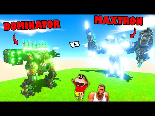 DOMINATOR vs MAXTRON in Animal Revolt Battle Simulator with SHINCHAN and CHOP