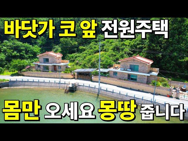 바닷가 코앞 전원주택! 몽땅 드립니다! 몸만 오세요~ 대지166평+주택2채 공짜나 다름없다! 연금 부럽지 않은 월세까지