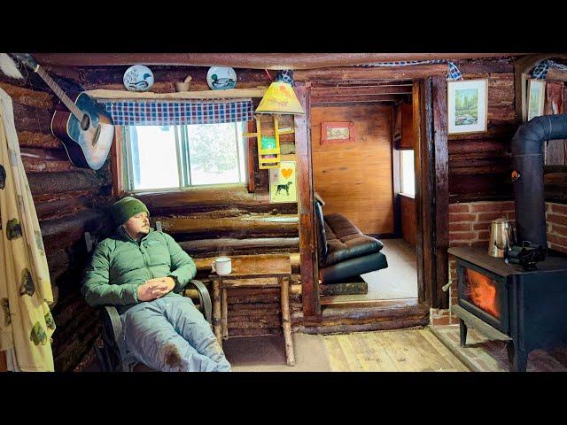 Off-Grid Cabin in an Ice Storm | Winter Wonderland