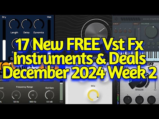 17 Best New FREE Effect Plugins, Instruments, Sample Packs & Holiday Deals - DECEMBER 2024 Week 2